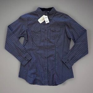 Sherry Cervi by Resistol Womens Shirt Sz XL Button Front Black Pink Rodeo NWT